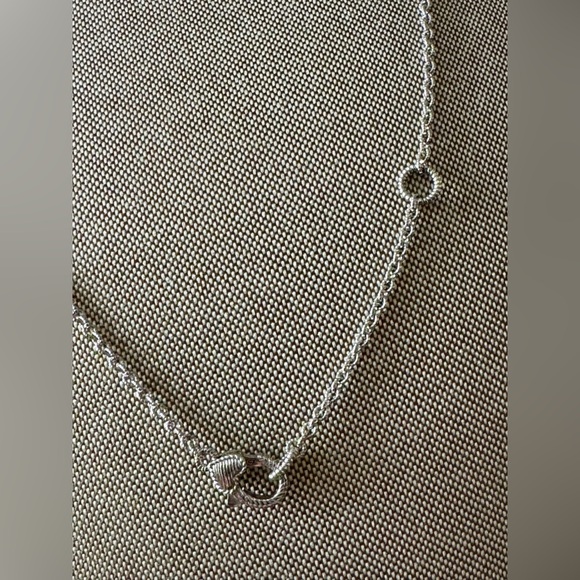 Judith Ripka Silver Necklace with 5 Crystal Accents 18” With 2” Extender - Picture 5 of 12